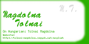magdolna tolnai business card